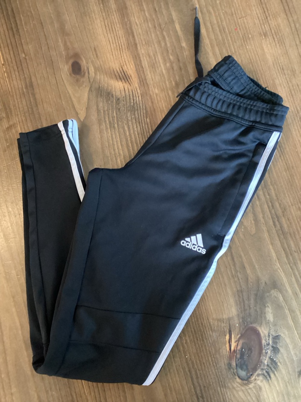 adidas Black Joggers with White Side Stripes